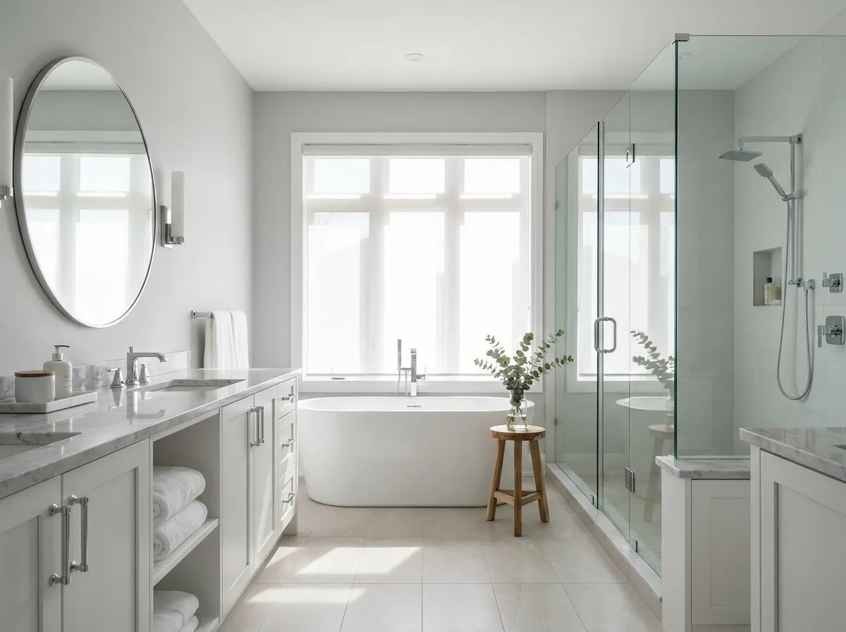 Baño renovado con acabado satinado