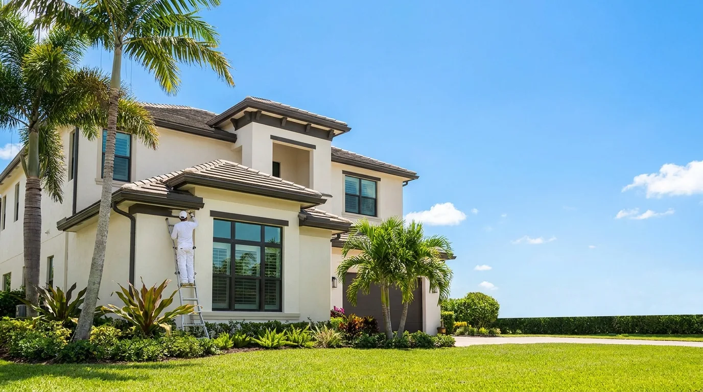 Casa del sur de la Florida recién pintada